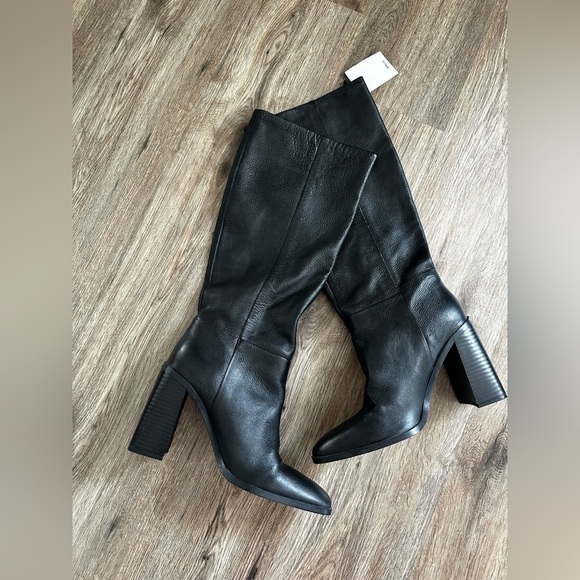 Mango Mer Leather Knee High Boots Size 9.5(40) NEW - Picture 3 of 14